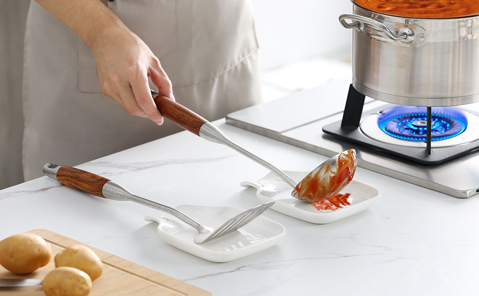 MALACASA Spoon Rest, Large Spoon Rests for Stove Top