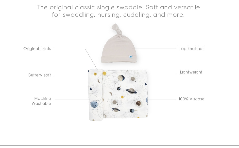 Little Unicorn Stretch Knit Swaddle and Hat Set Super