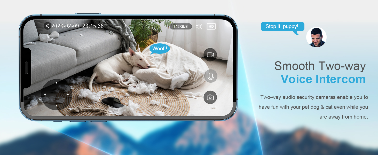 baby camera with 2-way audio wifi camera indoor