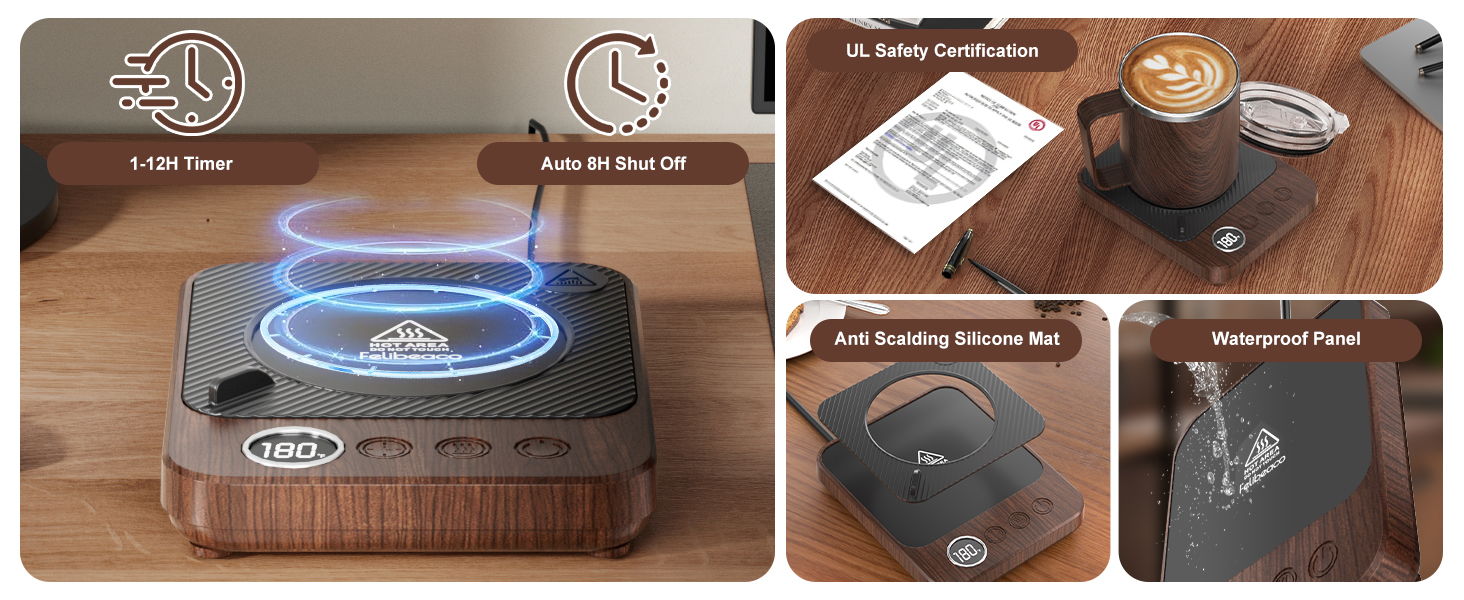 Electric 36w Coffee Mug Cup Warmer Heater for Office Home Desk with Auto Shut Off ,Timer