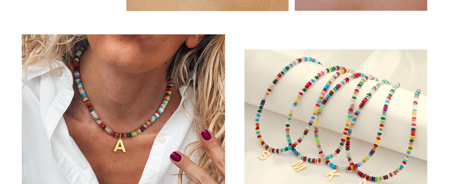 bead initial necklace