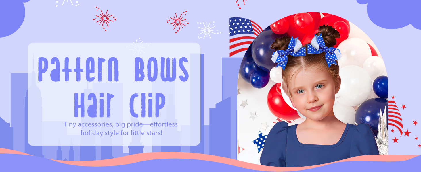 4th of July Hair Clips