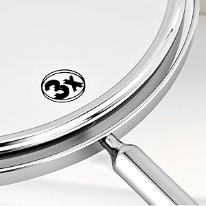 magnified chrome mirror