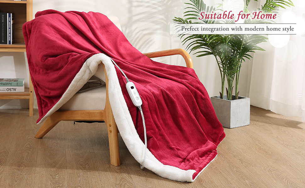 Heated Blanket Electric Throw 50”×60“ Fast Heating Blanket