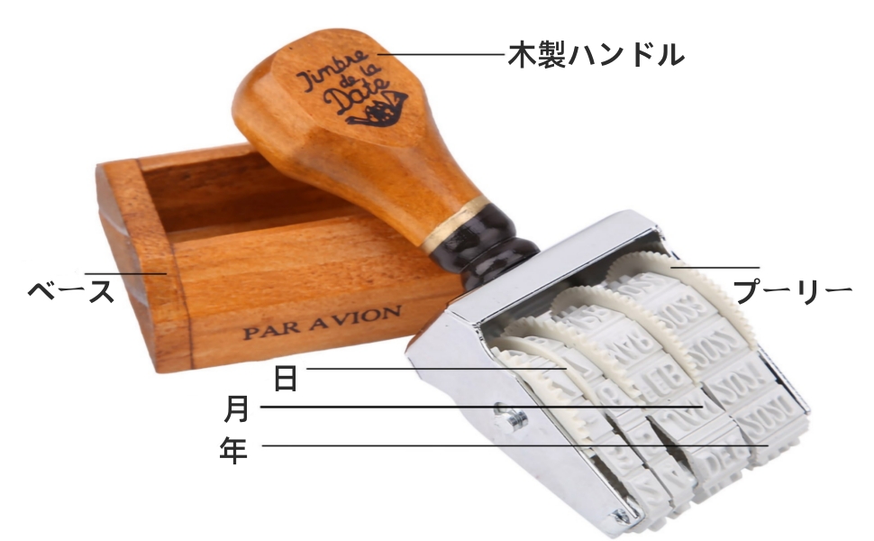 Amazon.co.jp: Qiilu 日付スタンプ ウッドスタンプ 日付 年/月