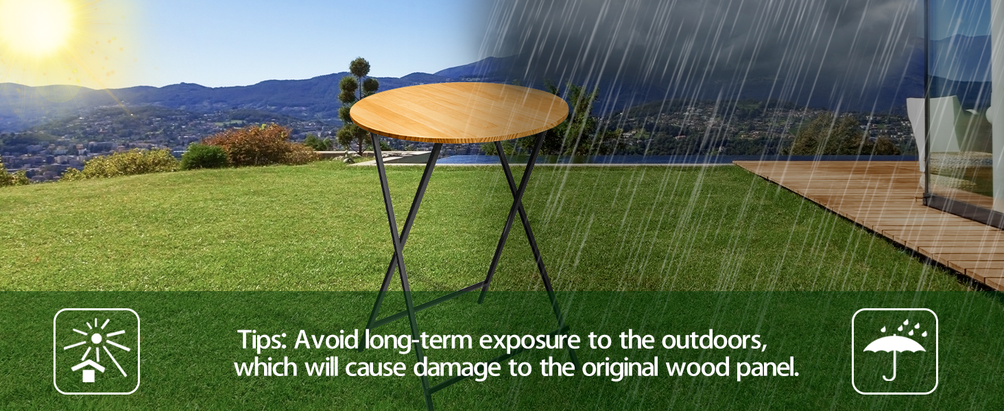 EDS FAM 45" H Cocktail Table Wooden 32" L Bar Height