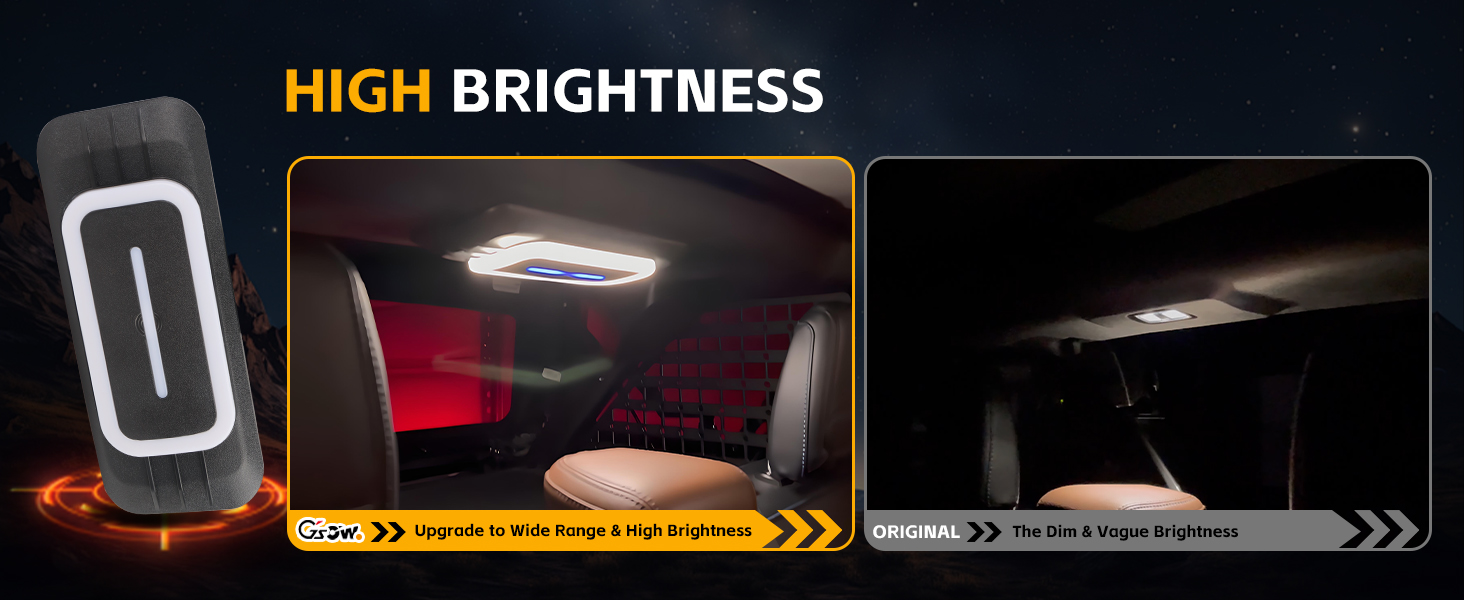 Rear Ceiling Lights Ford Bronco 4 Door 2021-2025 Trunk LED Roof Dome Lamp Touch Switch Reading Light