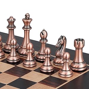 15-Inch Large Metal Chess Set for Adults