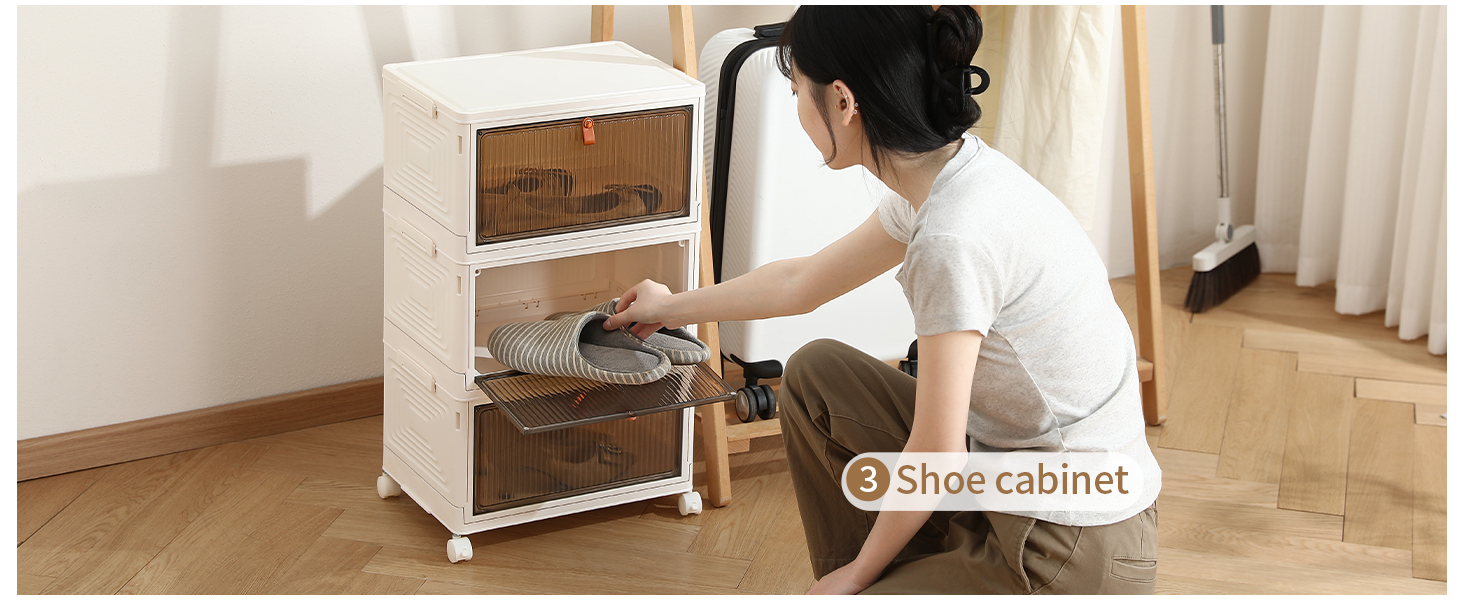 3 Tier Plastic Storage Bins with Lids, 23 QT Closet