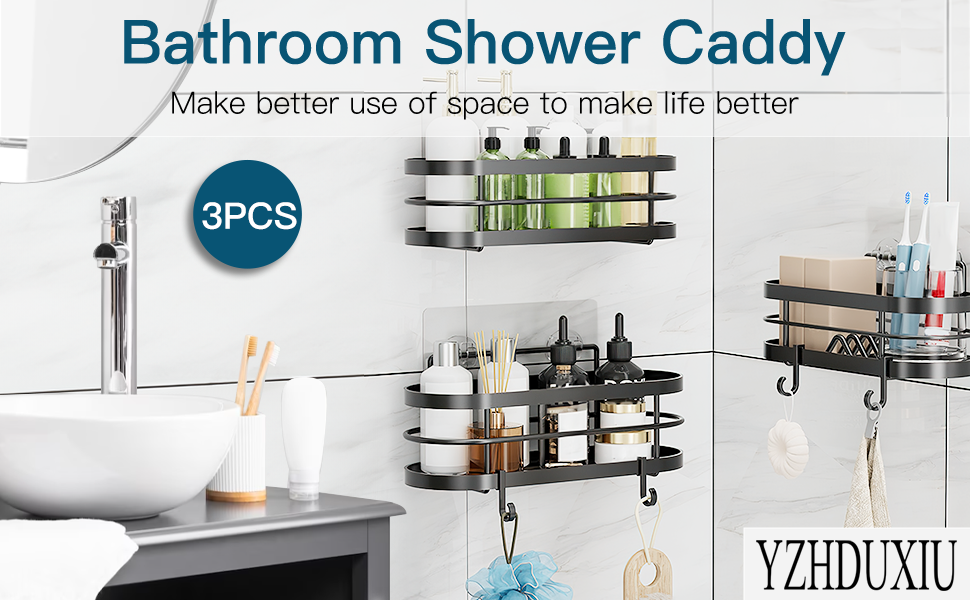 YZHDUXIU 3Pack Modern Shower Caddy Shower Organizer, No