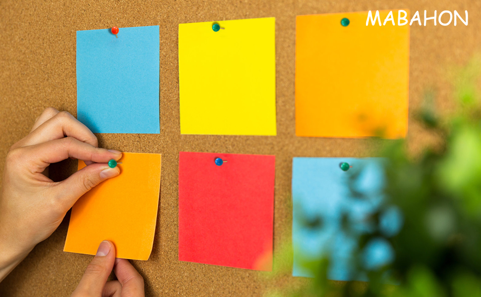 MABAHON 1000PCS Map Push Pins With Coloured Heads, MultiColored Thumb