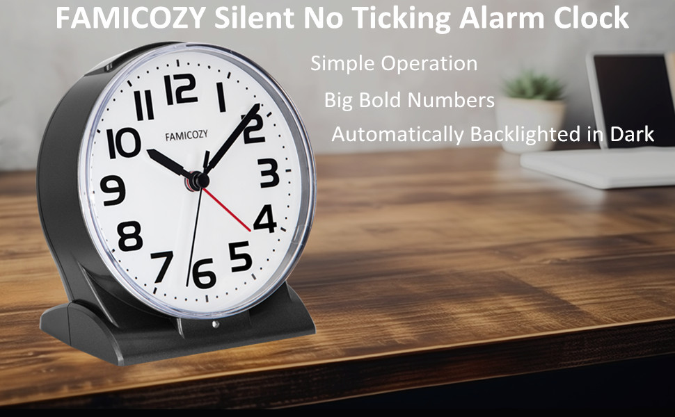 black alarm clock with light sensor