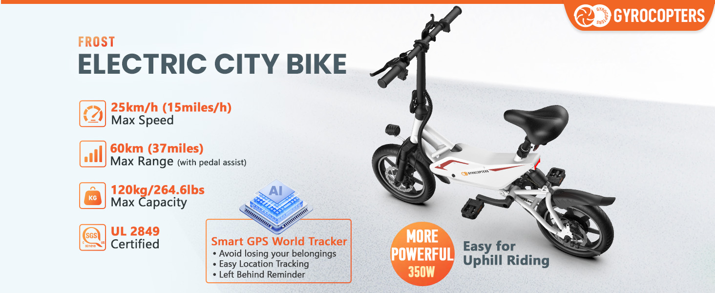 ebike, ebikes, electric bike, gyrocopters frost bike
