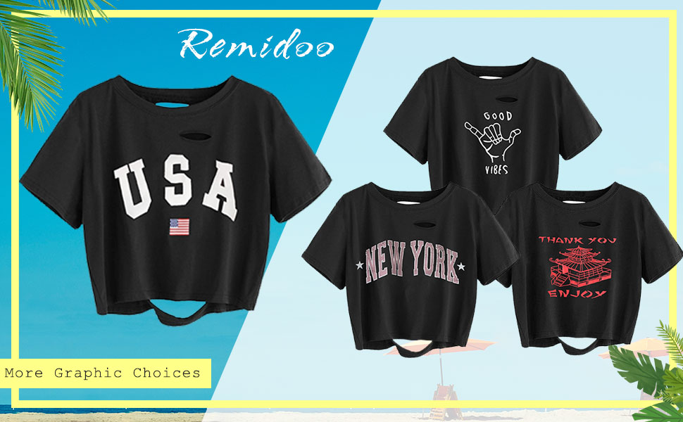 Short Sleeve Graphic Crop T Shirt