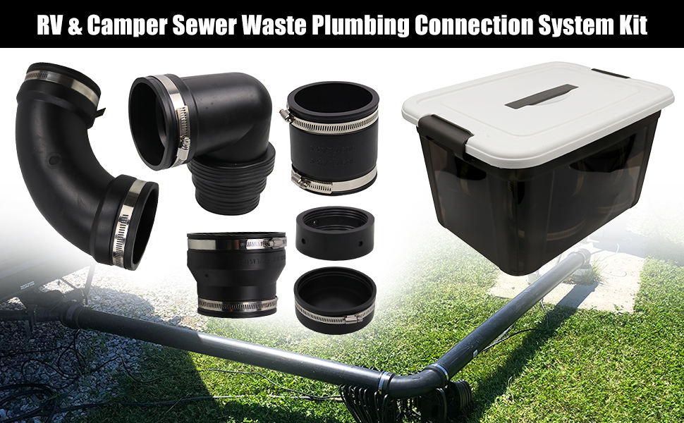 RULLINE RV and Camper Sewer Waste Plumbing Connection