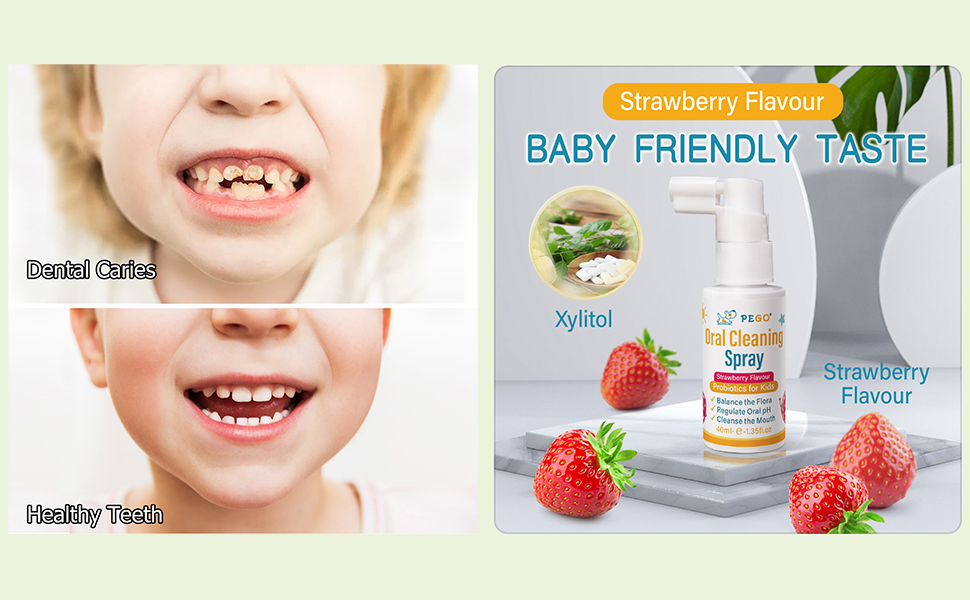 PEGO Kids Oral Spray, Toddler Toothpaste Helper for Cavity Repair and Fresh Breath