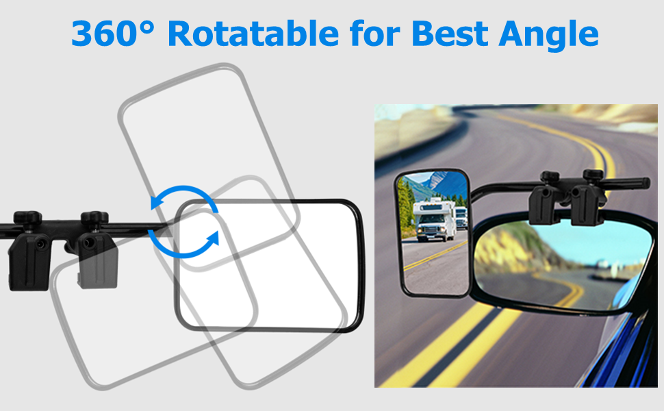 NIGOOLATA Towing Mirrors ClipOn Side Rear View Mirror Extension for