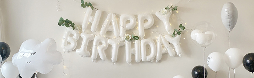 Amazon | GRESATEK 誕生日 バルーン ホワイト バースデー