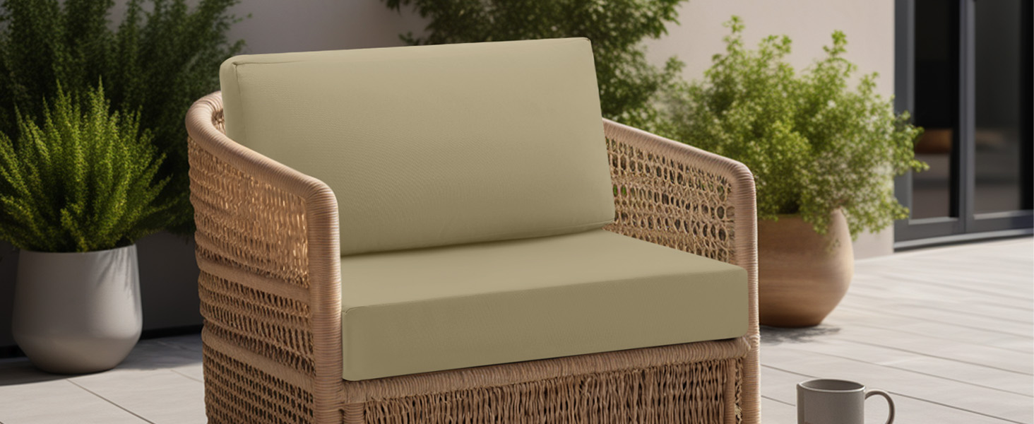 idee-home Outdoor Cushions for Patio Furniture 26.5x26.5, Outdoor Seat Cushions