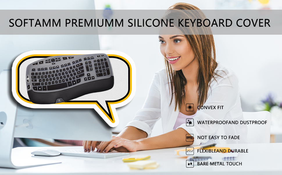 Keyboard Cover for Logitech K350 MK550 MK570 Wireless Wave