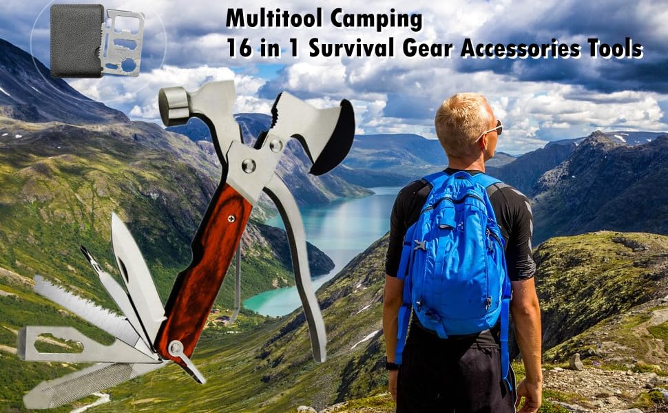 Multitool Camping Gear Gift for Men Aesmed Survival Accessories