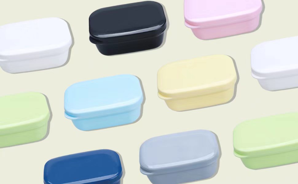 TITATI Travel Soap Container, 2 Pack Bar Soap Holder with Lid, Leakproof Soap Travel