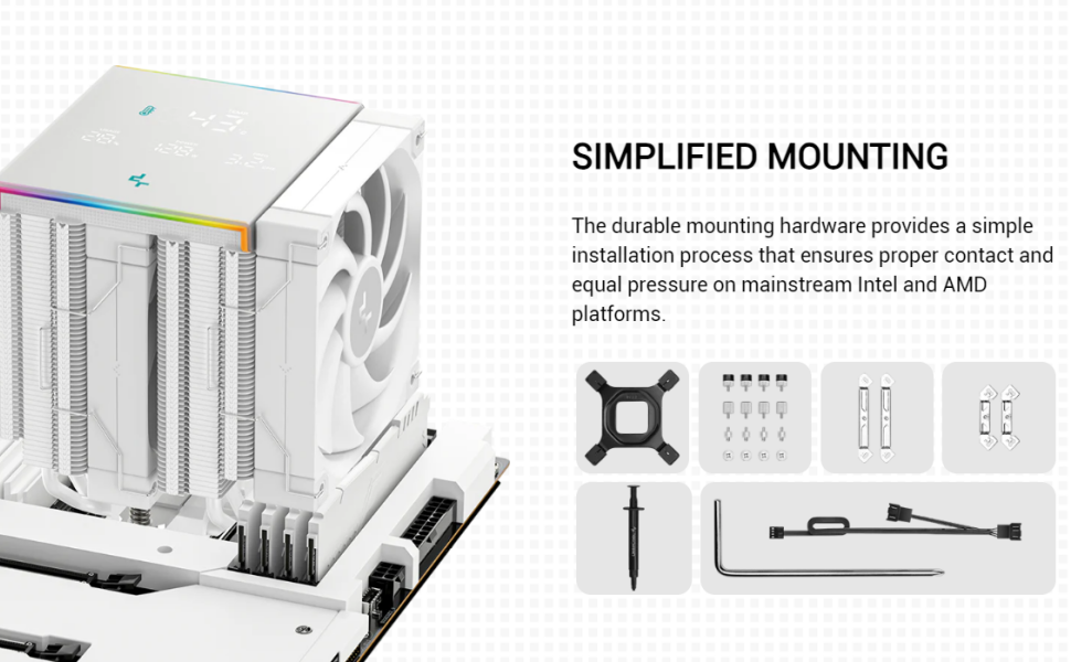 ICOLER AK620 Digital PRO CPU Cooler PC Computer,Dual 1750RPM 120mm PWM Case Fan,