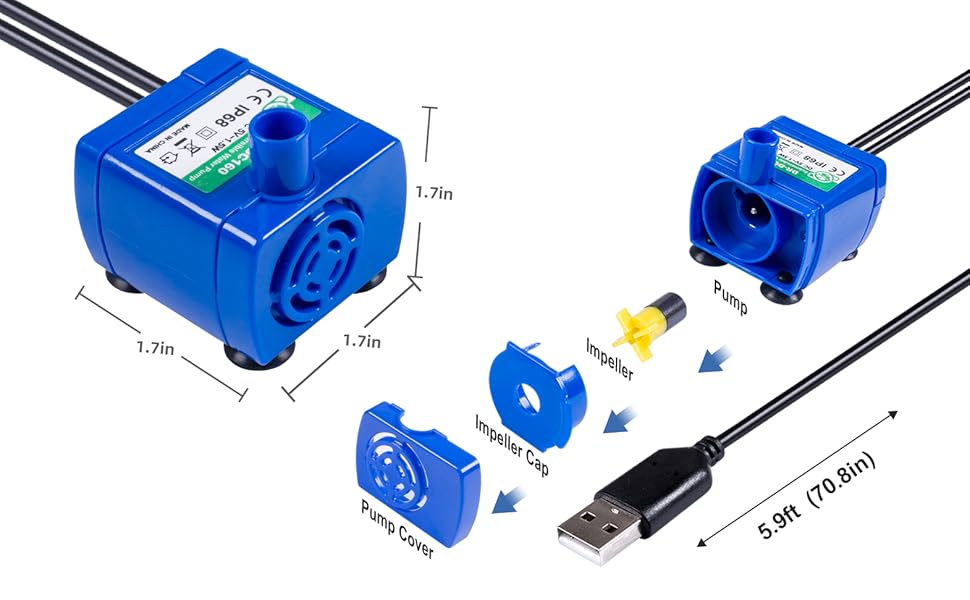 Cat Water Fountain Pump, Pet Fountain Pump Replacement DR