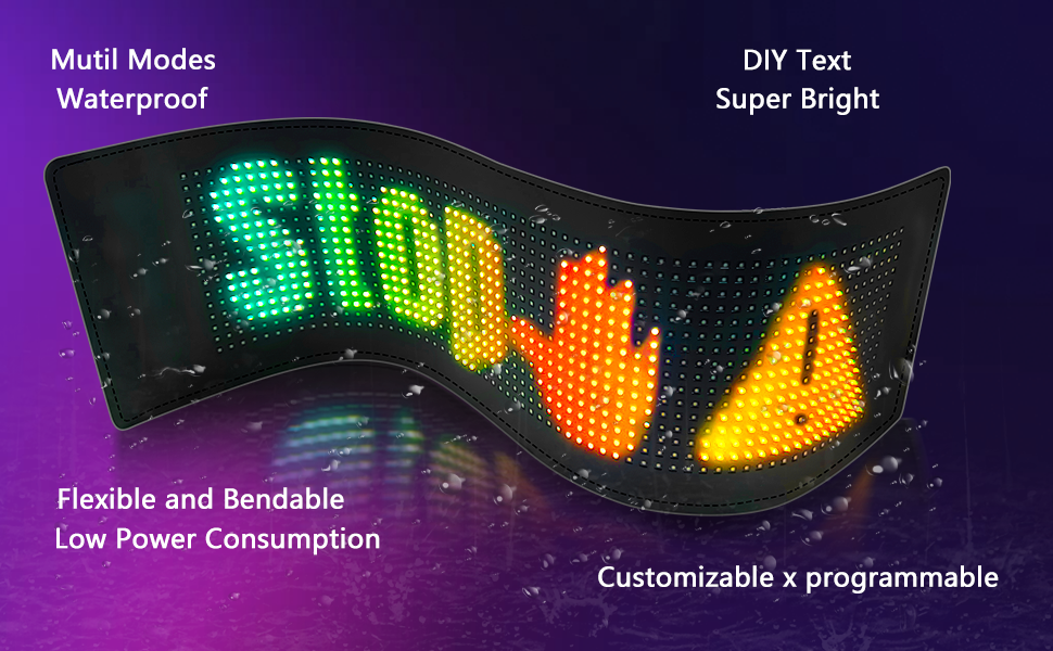 Amazon.com: LED Sign, 15''x4'' Programmable LED Sign with Bluetooth APP ...