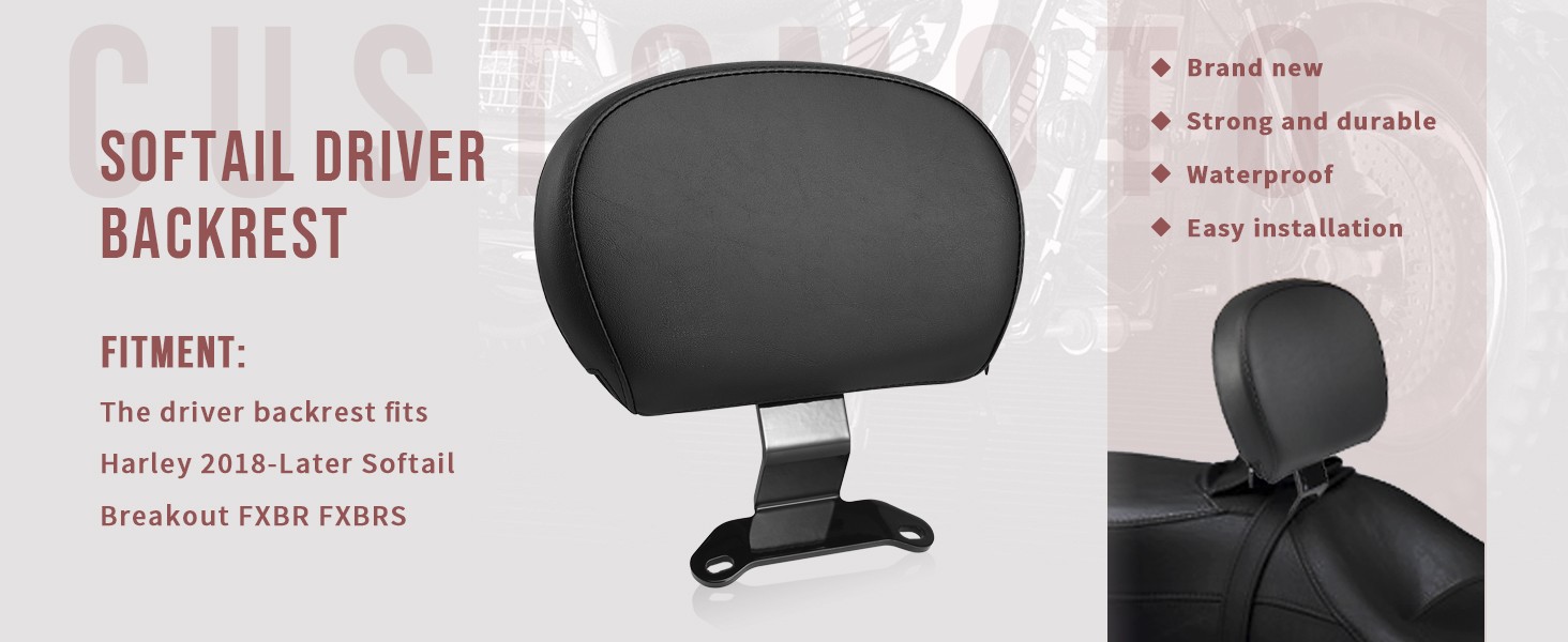 Customoto Adjustable Plugin Driver Backrest Compatible