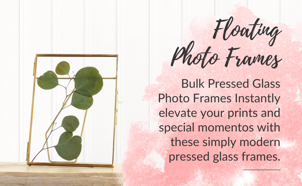 Koyal Wholesale Gold Pressed Glass Floating Photo Frames 3