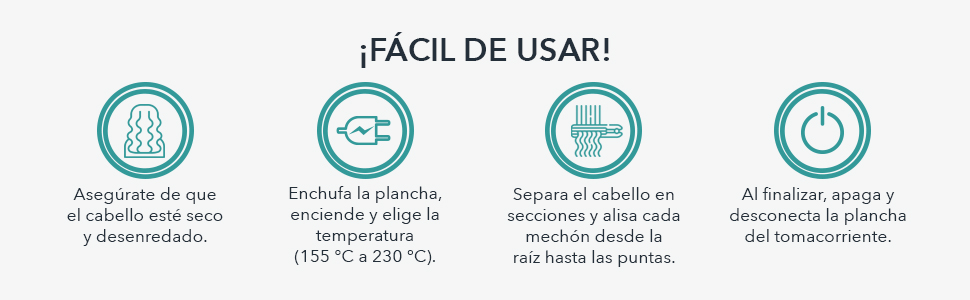 plancha alaciadora, rc-p50, rca, cabello, facil de usar