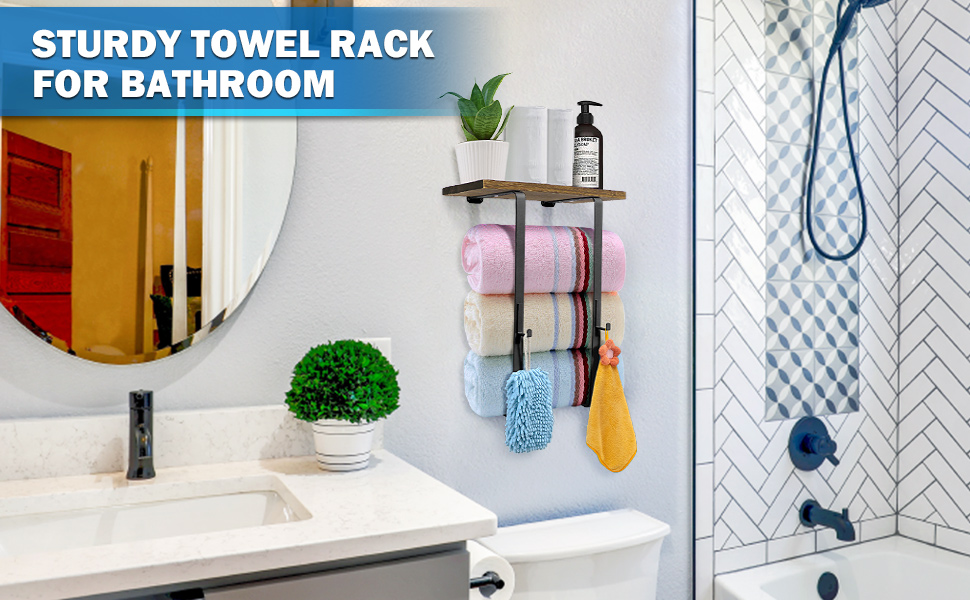 Ranslen Towel Racks Organizer for Bathroom Wall Mounted,Metal Towel Holders with