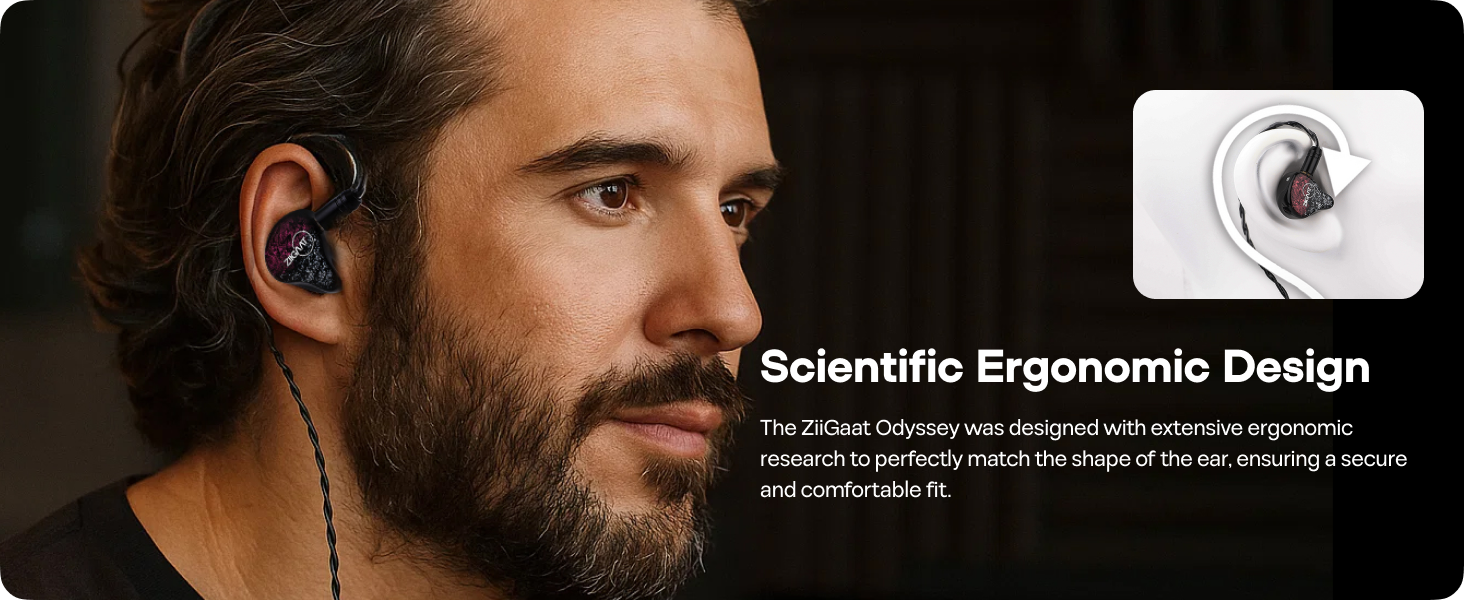 Linsoul ZiiGaat Odyssey In–Ear Monitor, 1DD+3BA Hybrid IEM Earphone, Wired Gaming Earbuds