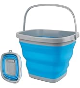 2.6 Gallon Collapsible Mop Bucket with Handle for Household Cleaning, Portable Silicone Ice Bucke...