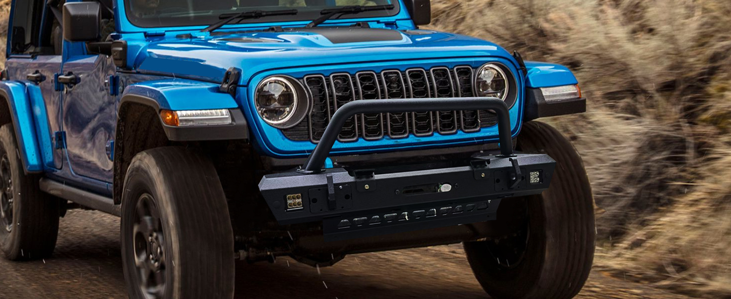 PARTREE Stubby Front Bumper Fit For Jeep Wrangler JL JLU