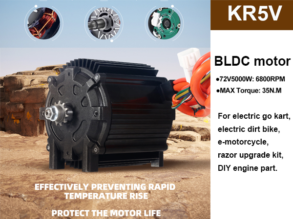 電動　HK415D Amazon.com: 72V 5000W Brushless Motor Kit 6800RPM Electric