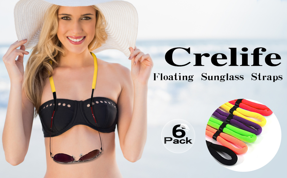 6 Pcs Floating Sunglass Straps,Adjustable Eyewear Retainer,Eyeglass