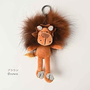 ライオン型フェイクファーキーホルダー 上質 ライオンちゃん 豪華 可愛い アニマル型 レッキスファー