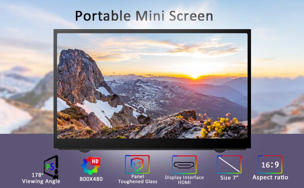 Amazon.com: HAMTYSAN Raspberry Pi Mini Screen Monitor, 7 Inch Screen ...