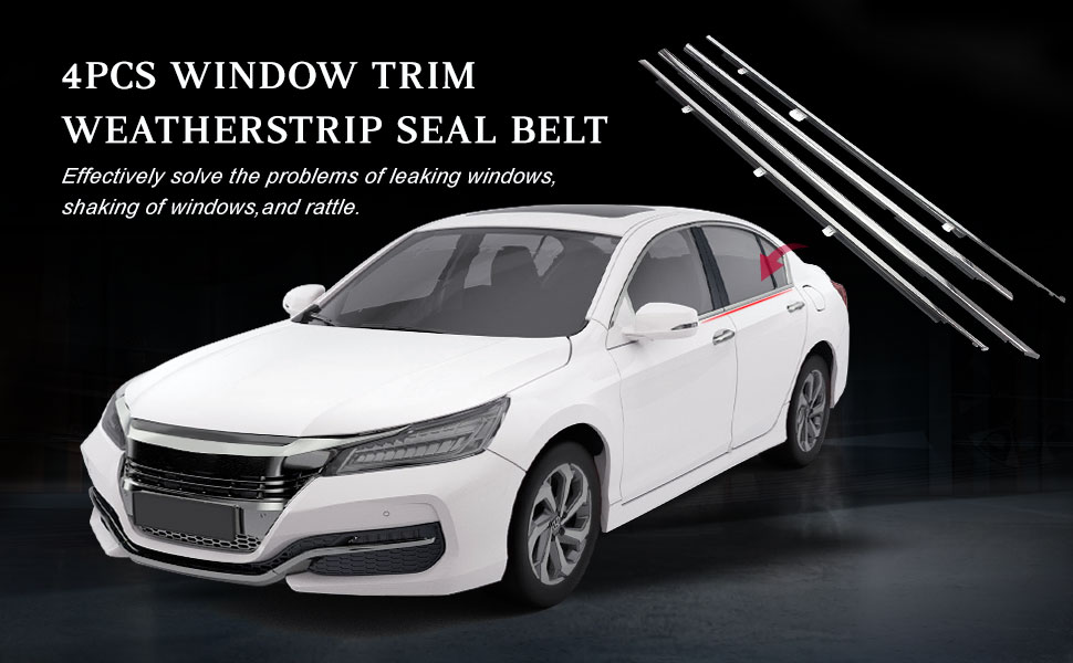 GZYF Auto Window Seal Weatherstrip, 4PCS Window Moulding Trim Outer