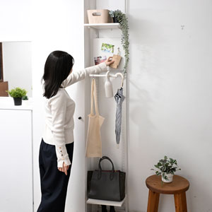 Amazon｜山善(YAMAZEN) 突っ張り ラック ハンガーラック スリム 玄関