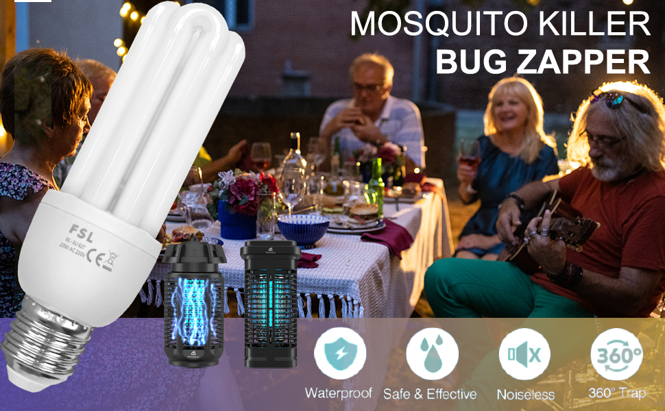 Bug Zapper Light Bulb,Homesuit 20W U Type Bug Zapper