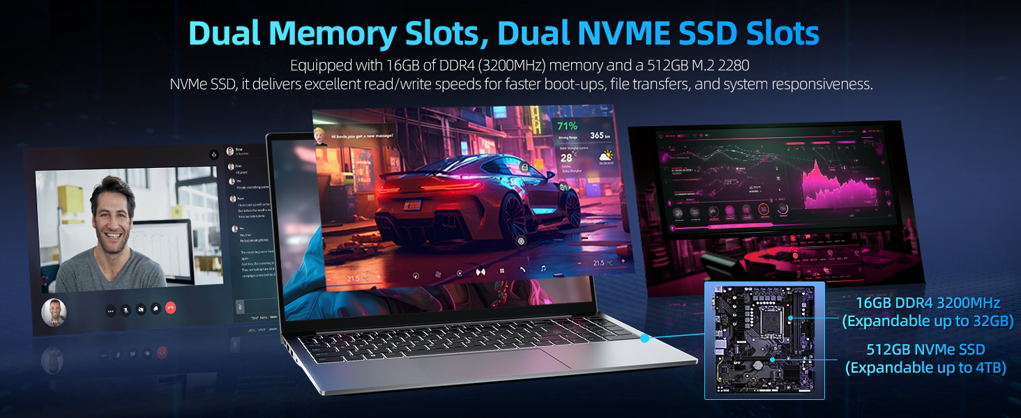 jumper 15.6 Inch Laptop, Core i5-12450H Processors Notebook, 1920x1080 FHD IPS Display (16:9), 16GB DDR4 RAM 512 SSD Laptops, BluetoothT 5.1, Dual-Band Wi-Fi, UK Keyboard Film. 15 SSD laptop