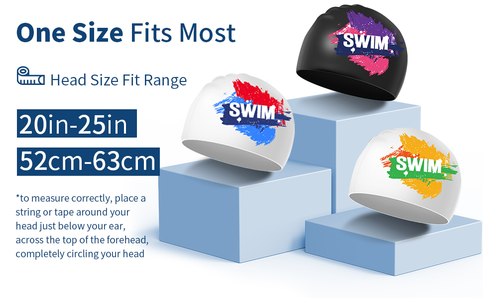 Unisex Swimming Caps, NonSlip, Silicone Swim Cap, Stretchy and