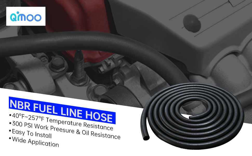 Qimoo 1" (25mm) ID Fuel Line Hose, 20 Feet Push Lock Fuel
