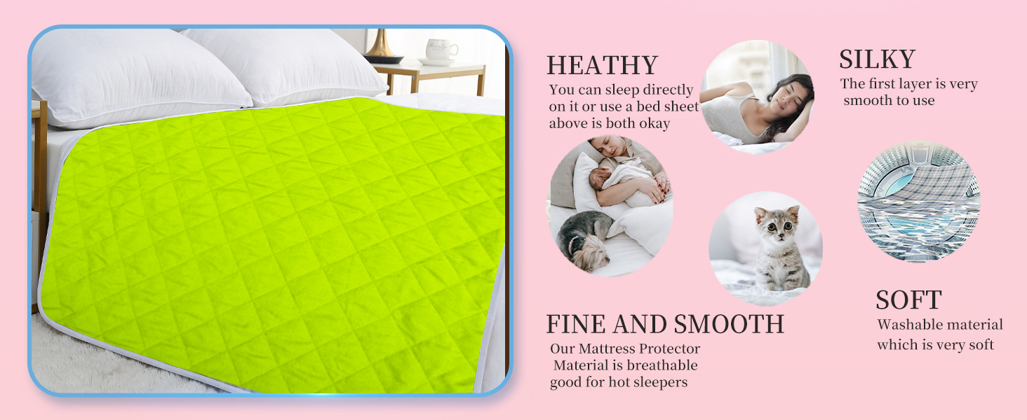 ADBENI HOME Washable Waterproof Incontinence Underpad | Quilted Cotton