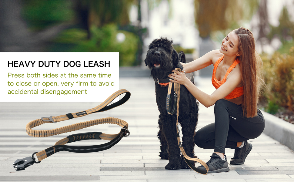 Heavy Duty Tactical Dog Leash with Quick Release Carabiner and Highly