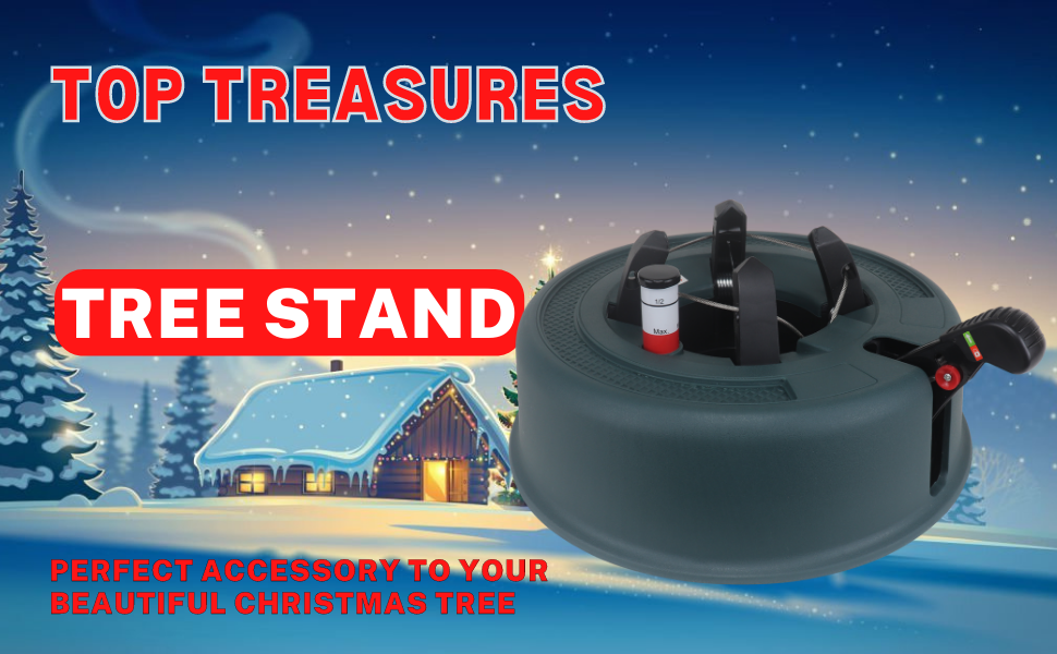Christmas Tree Stand with Water Reservoir and Fast Clamp Fits 6ft Tree with 5 inch