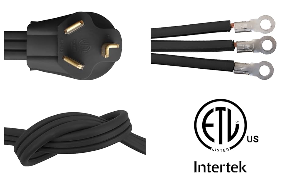 EP 3 Prong Dryer Cord, 4 ft 10/3 SRDT, 30Amp Appliance